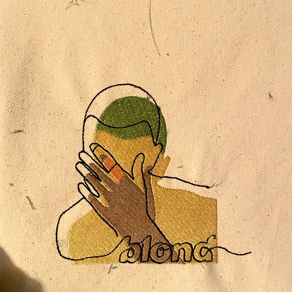 COPY - Tote bag with Embroidered Frank Ocean image